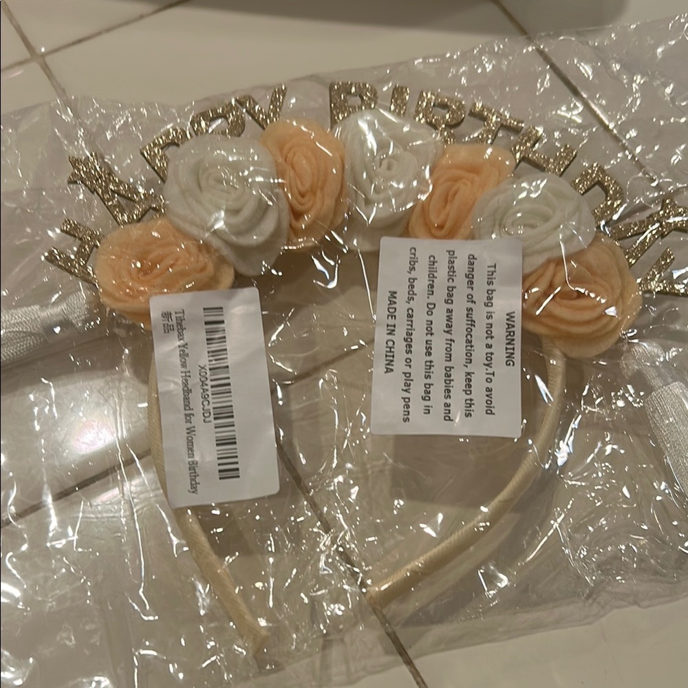 Cream and Orange Metallic Hair Accessories